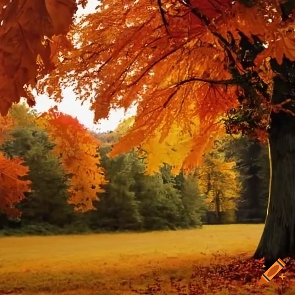 hot air balloon floating in autumn scenery