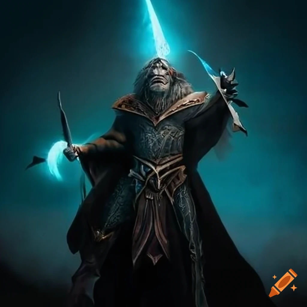 image of a wolf sorcerer with a sword