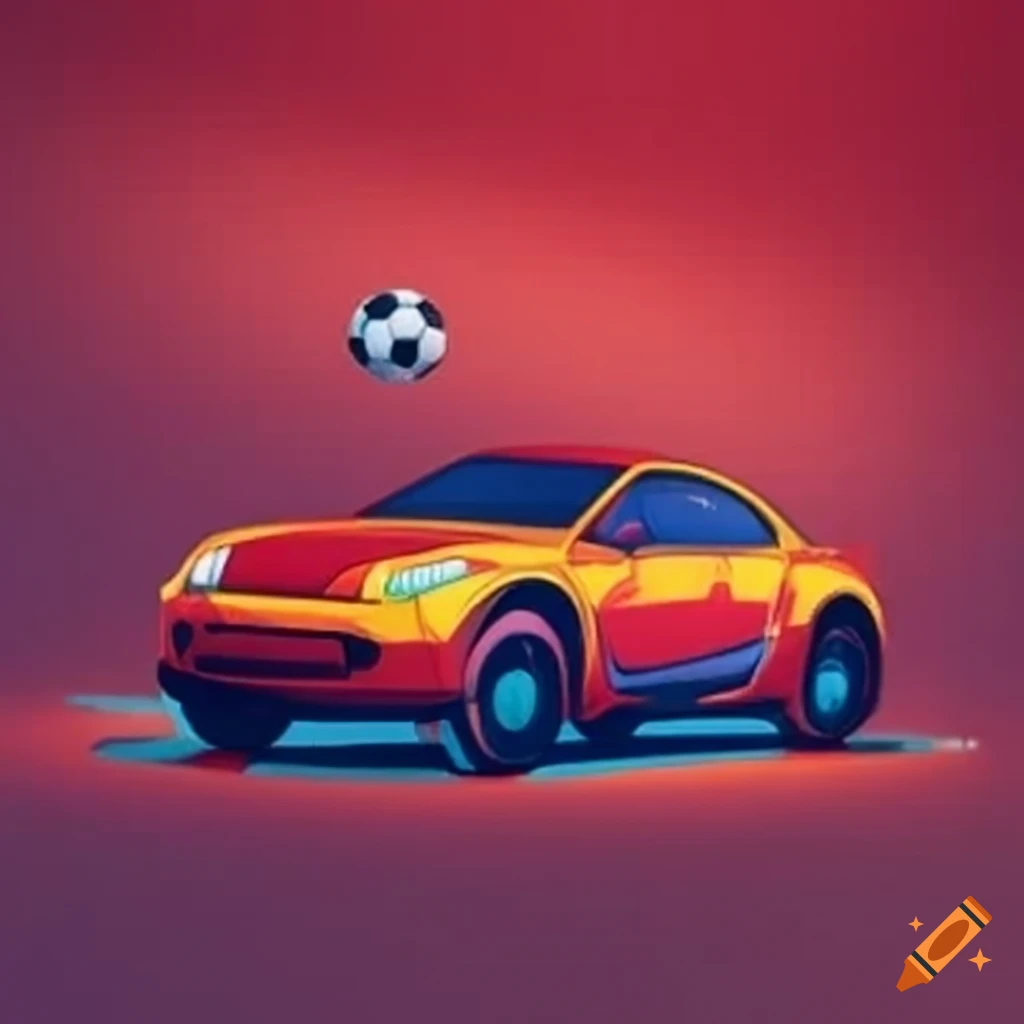 Cars playing soccer on Craiyon