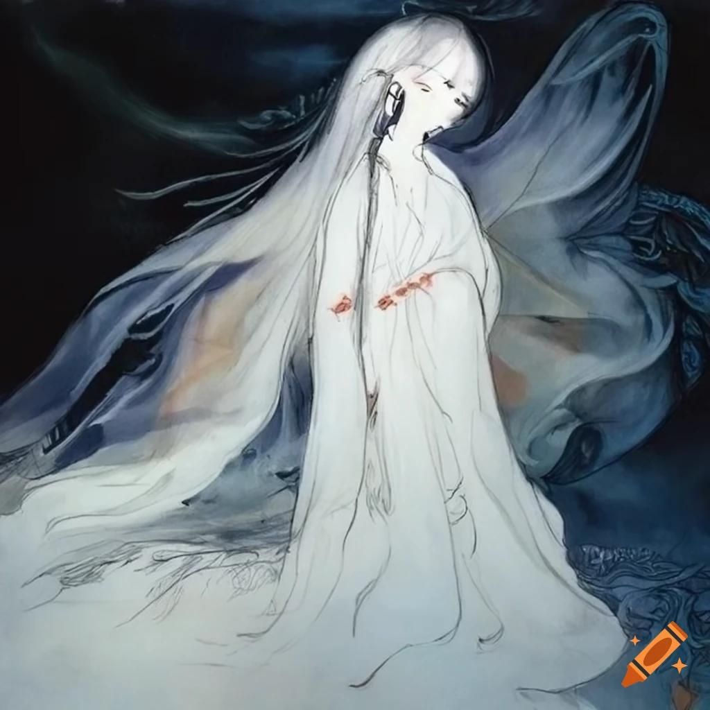 Sun shangxiang artwork in yoshitaka amano style on Craiyon