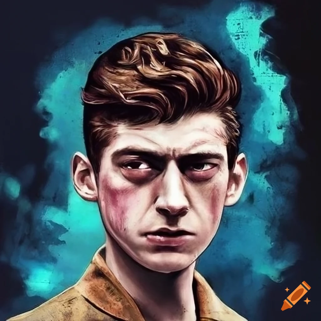 Graffiti of alex turner from the arctic monkeys