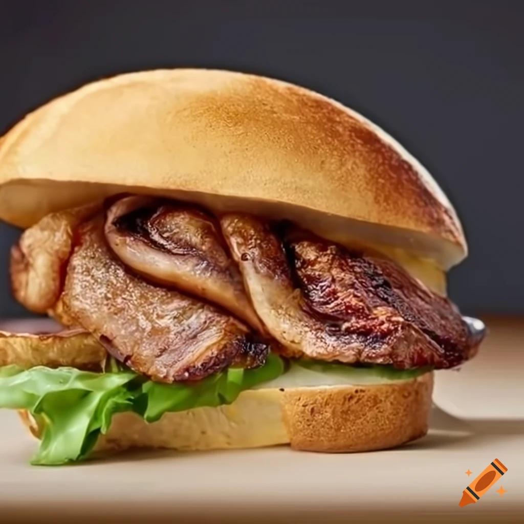 closeup of a delicious eelmeat sandwich