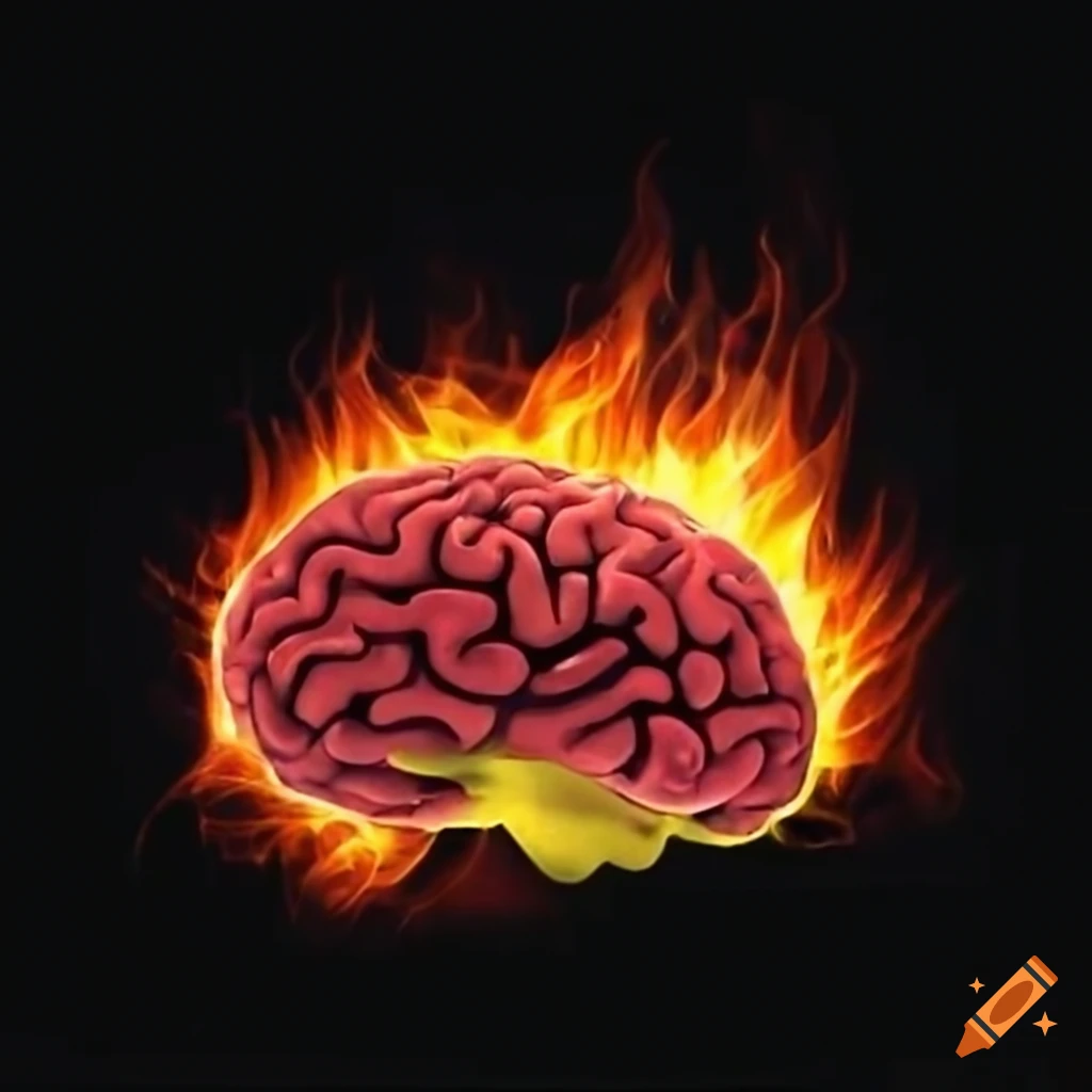 Abstract representation of a brain on fire
