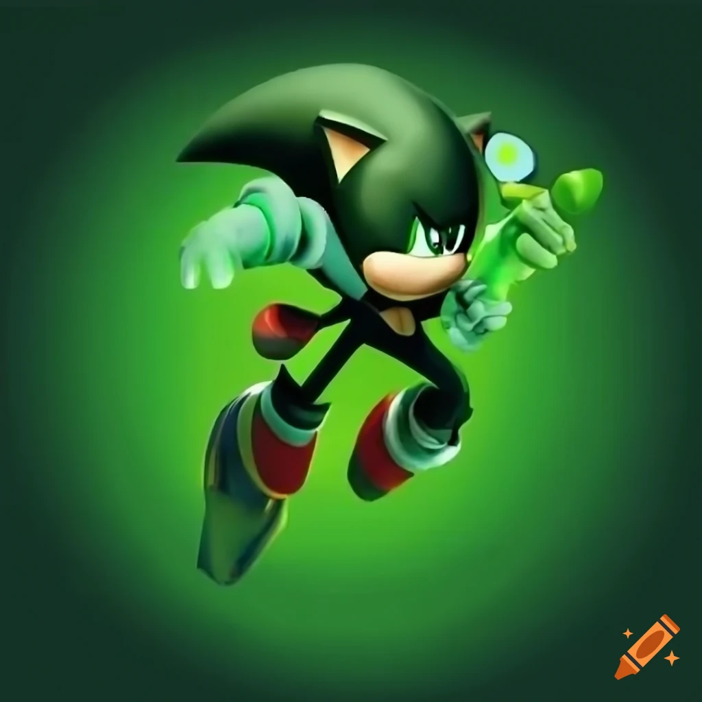 Green sonic character on Craiyon