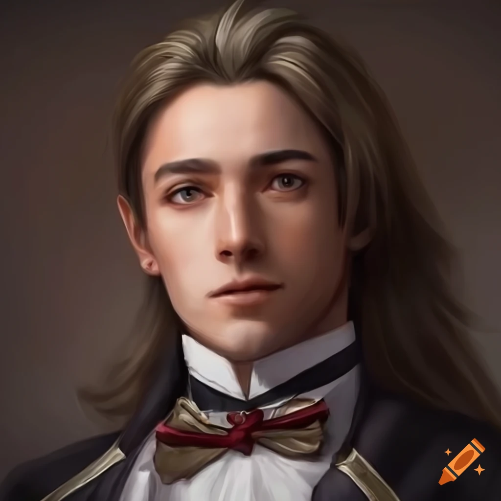 hyper realistic portrait of a Fire Emblem butler