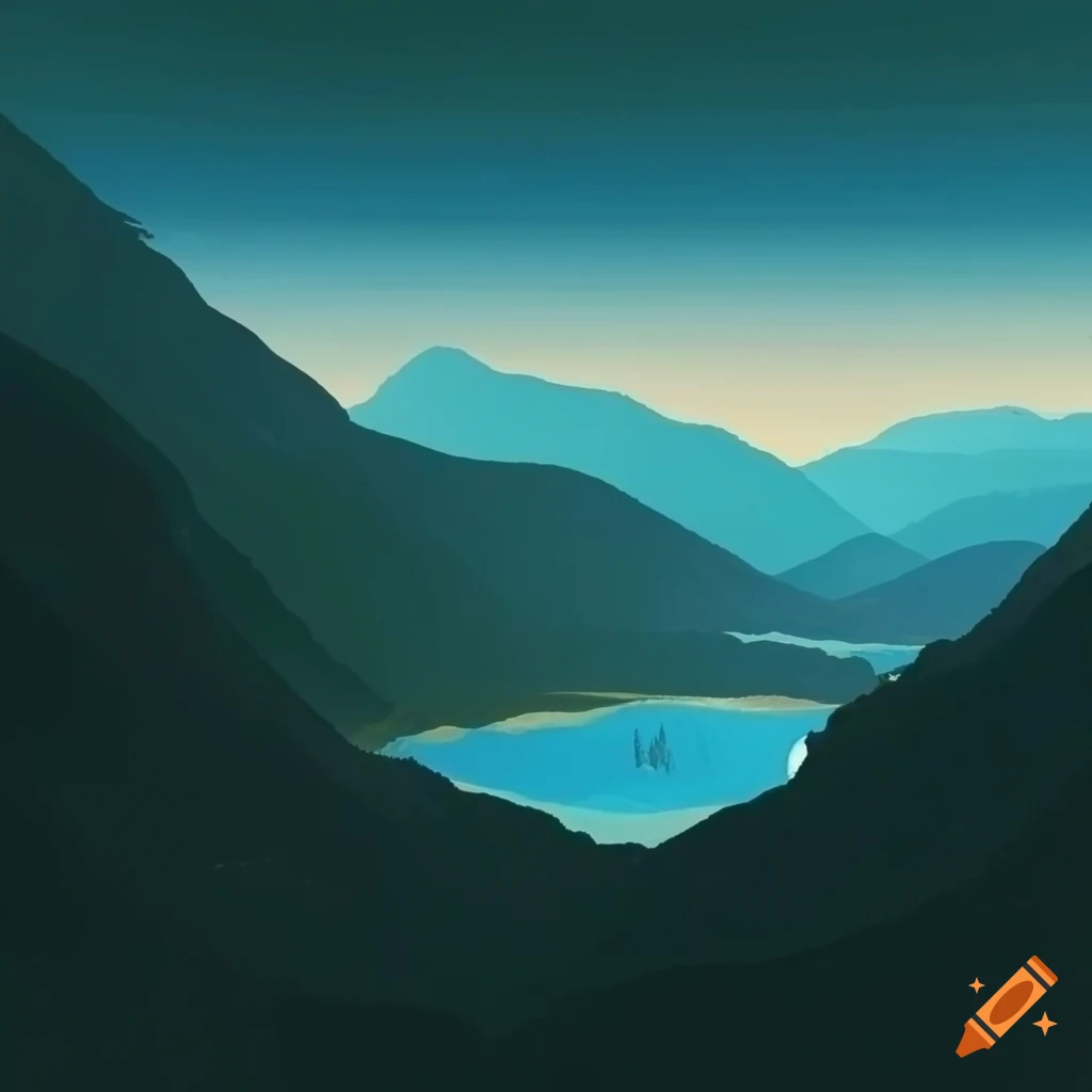 stunning aerial view of a mountain landscape with a lake