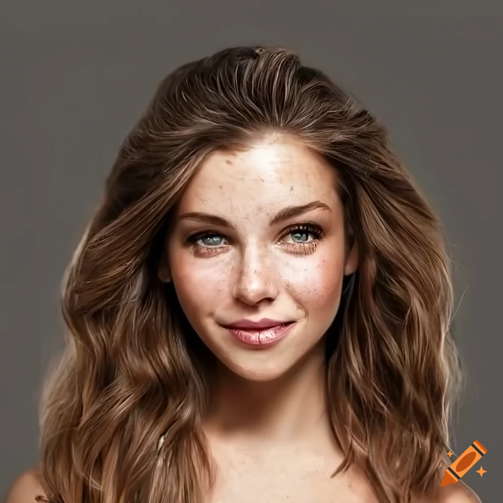 Portrait of a smiling young woman with wavy brown hair