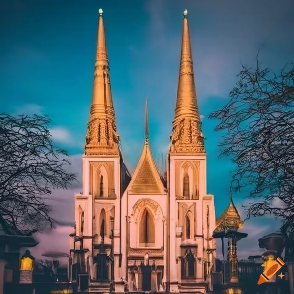 traditional Thai-style Christian cathedral in Bangkok