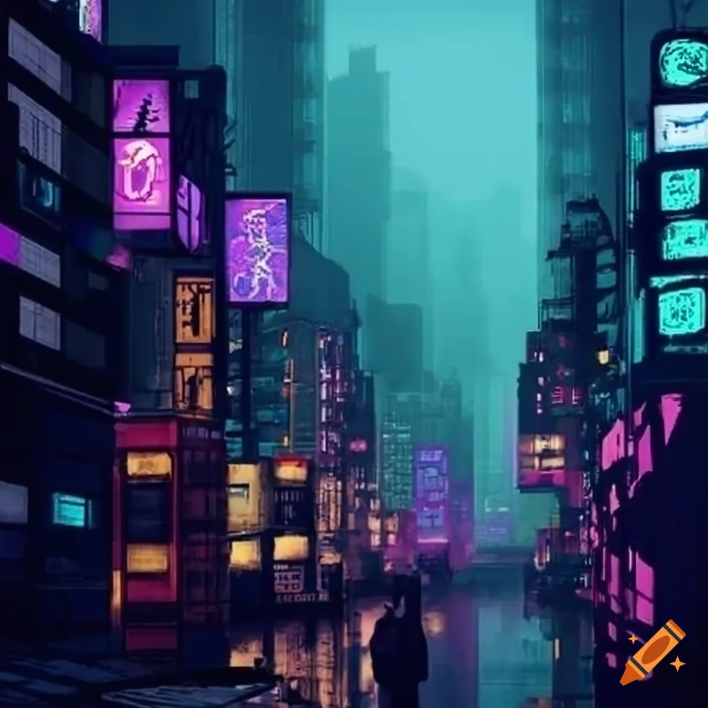 Pixel Cyberpunk Metropolis Animated Wallpaper 