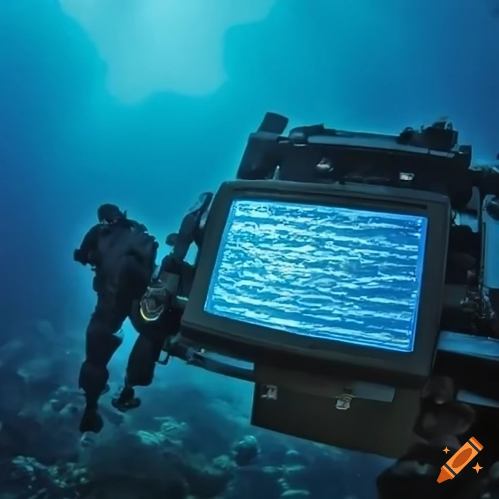 underwater police officer investigating cybercrime