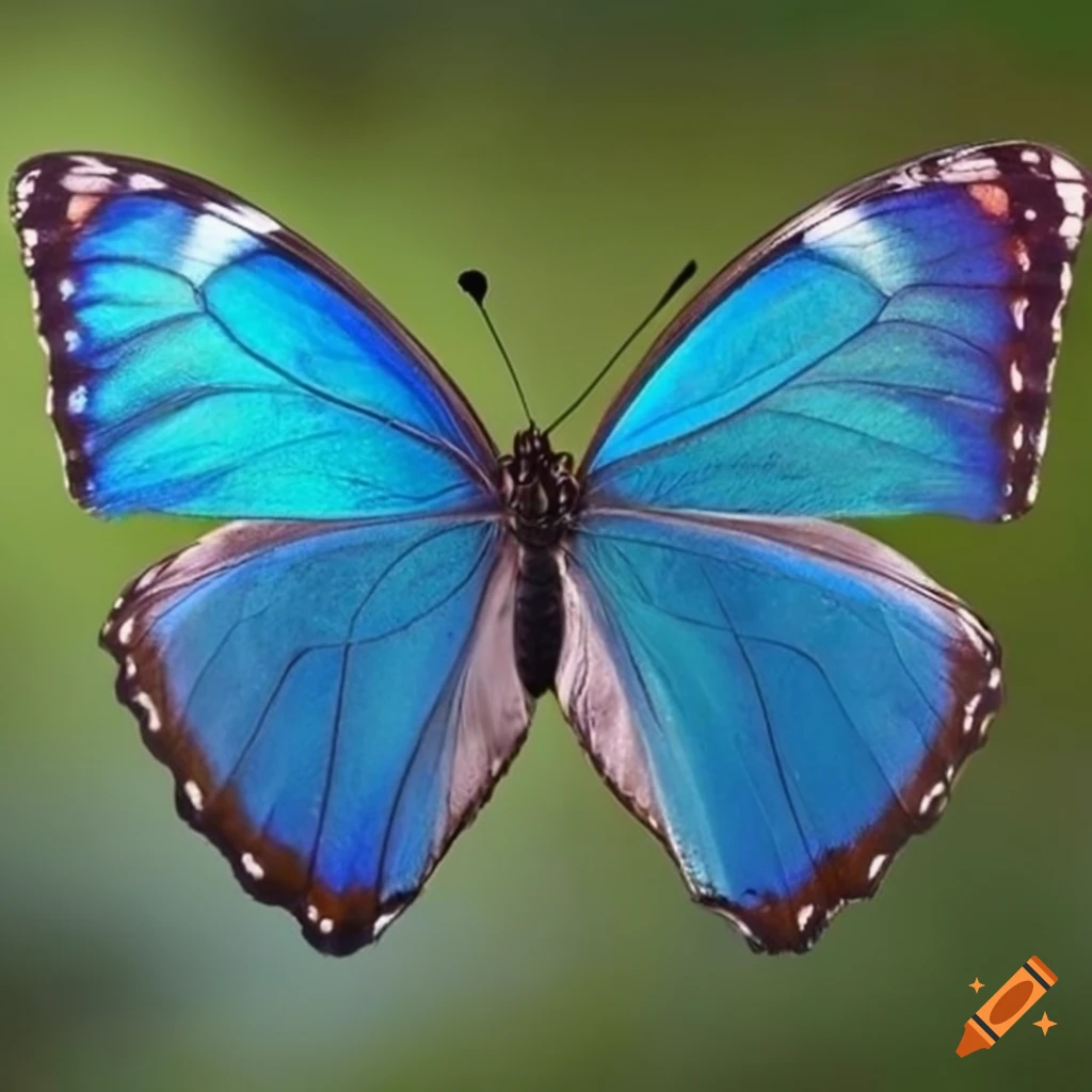 Close-up of a morpho butterfly on Craiyon