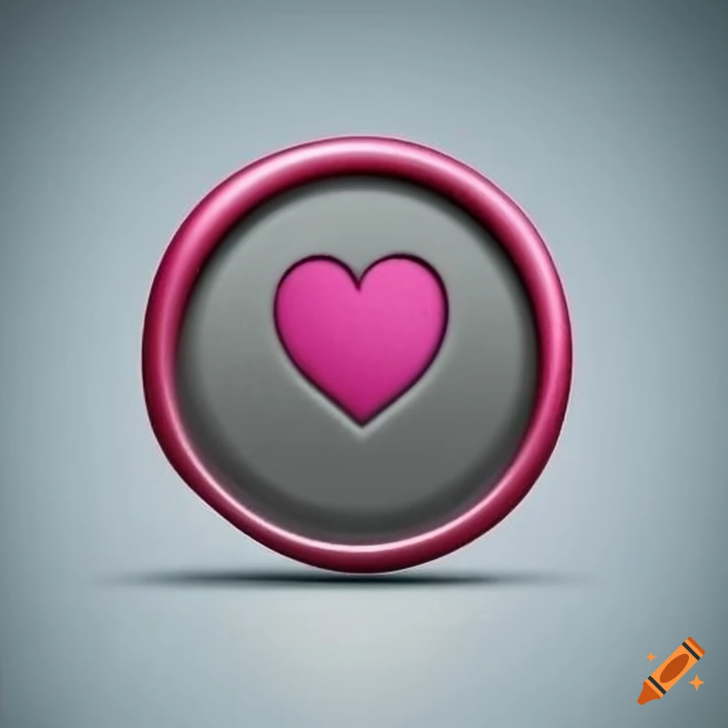 pink heart wax seal on grey background