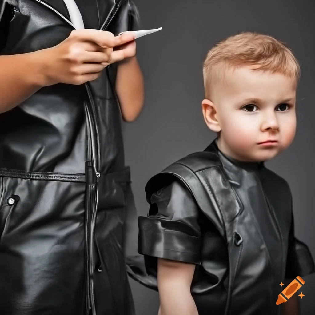 toddler boy getting a haircut by hairdresser