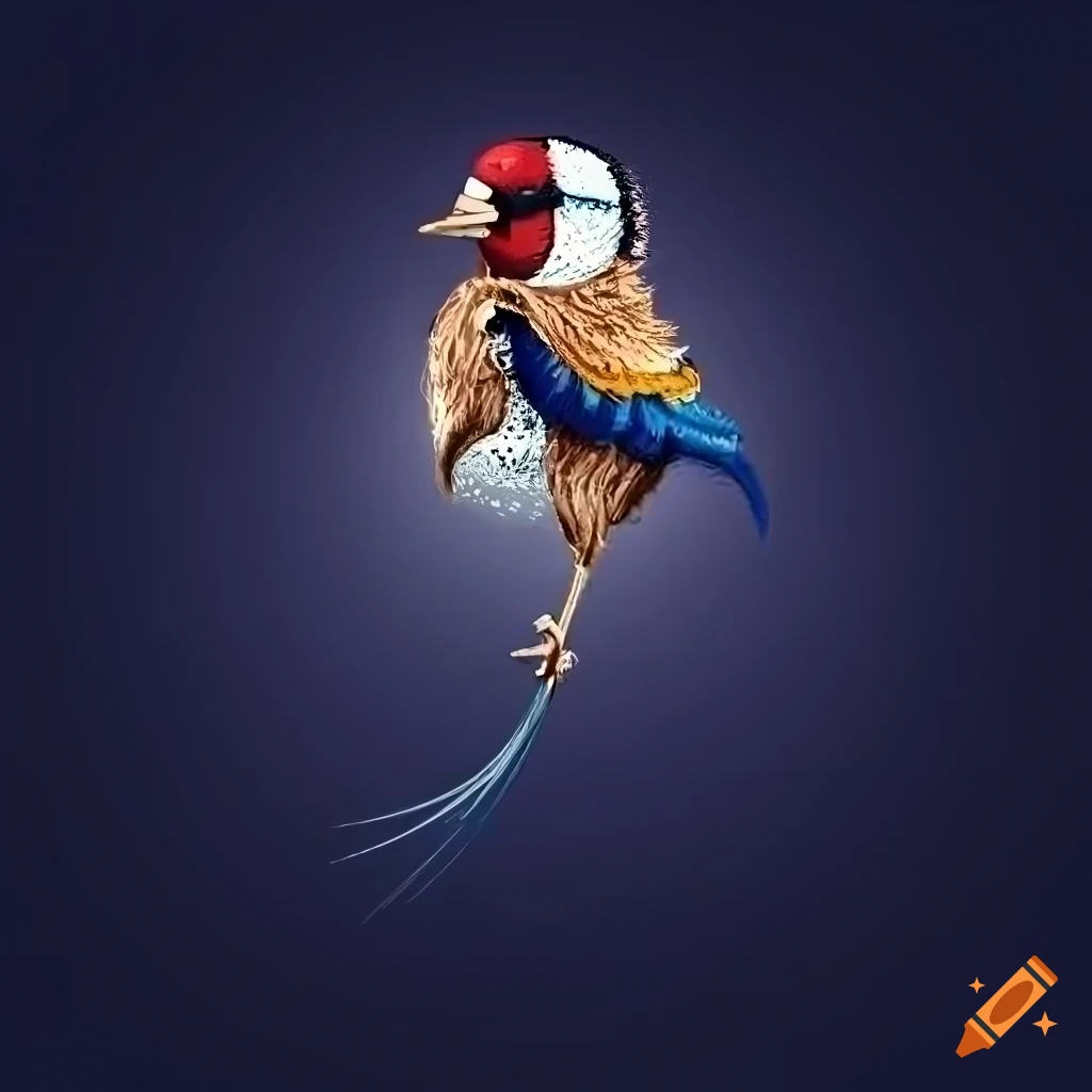 realistic illustration of a European goldfinch bird