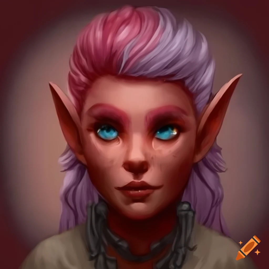 Rebel gnome female with pink and white hair on Craiyon