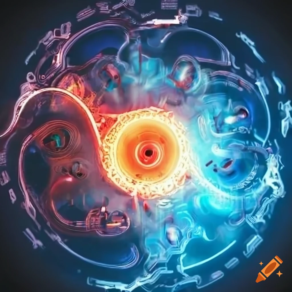 abstract fire circuit artwork