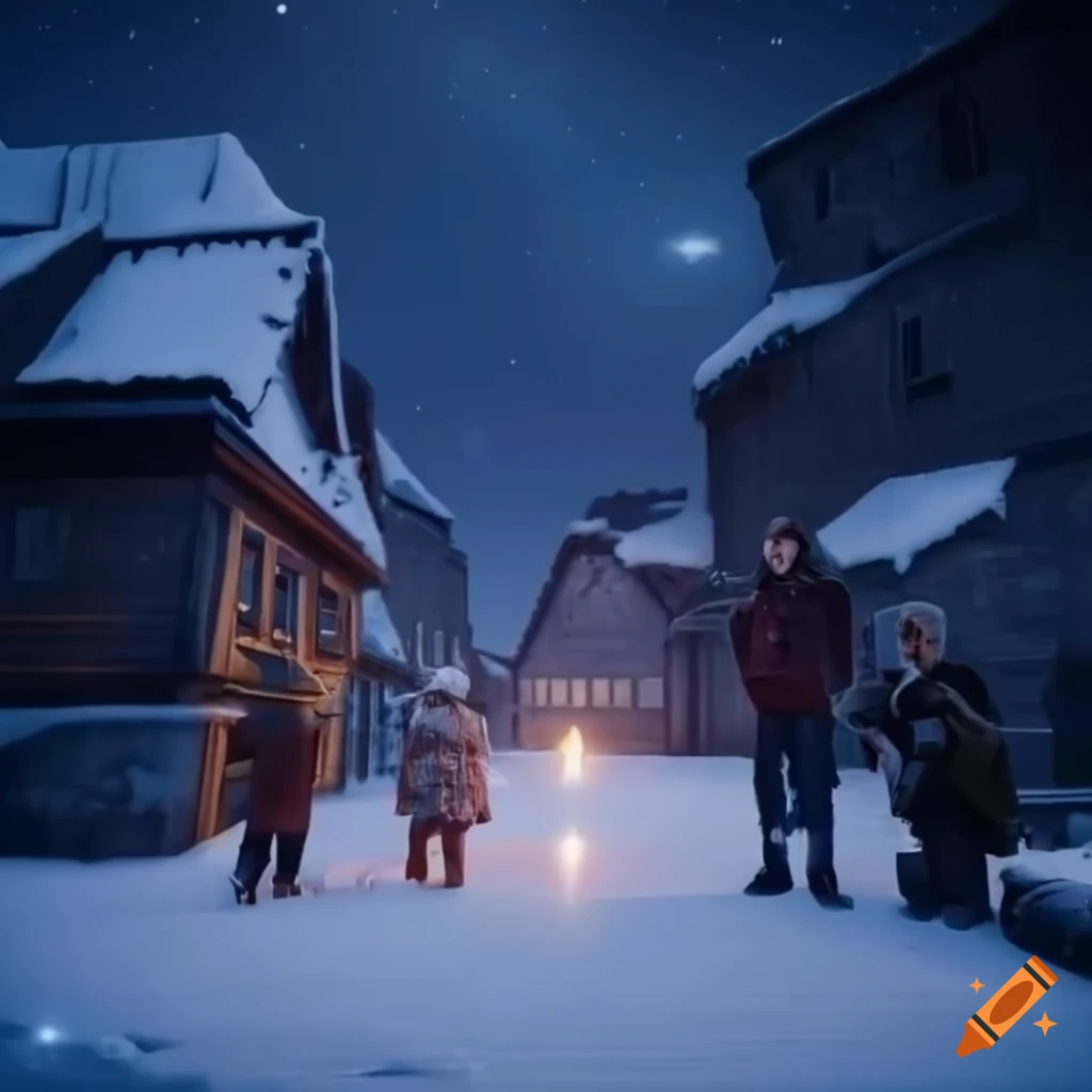 portrait-of-a-happy-family-in-snowy-mountains-with-sci-fi-village