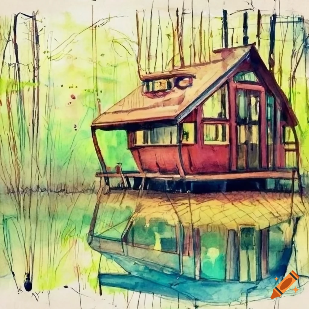 PEN & INK DRAWING | Traditional Wooden Stilt House - YouTube