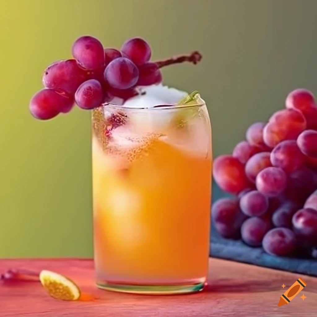 sunset cocktail with grapes