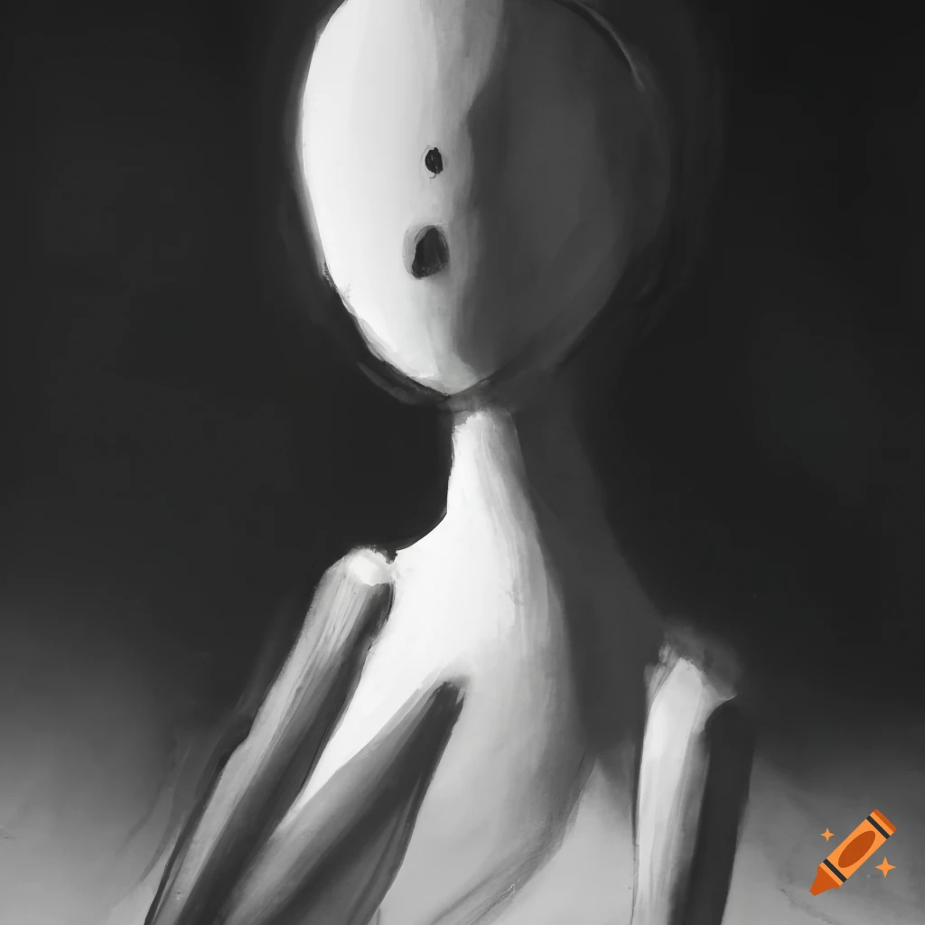 Creepy Stick Figure Art In Monochrome