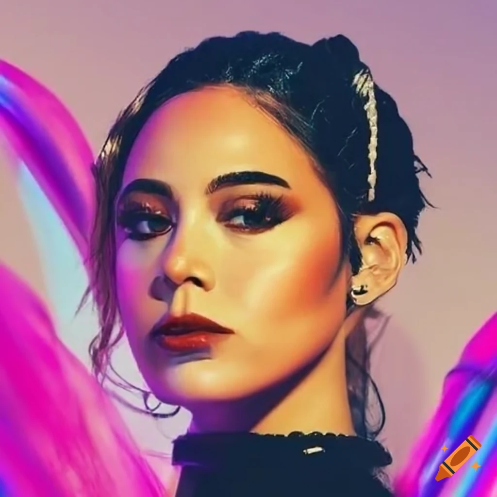 Portrait of a girl named rebeca who loves 80s music on Craiyon