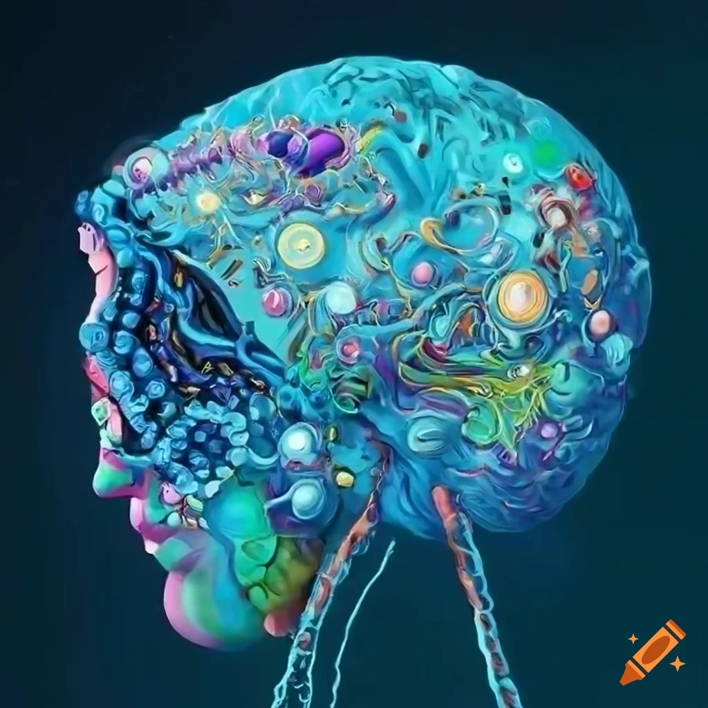 artwork depicting the connection between heart, brain, and sound