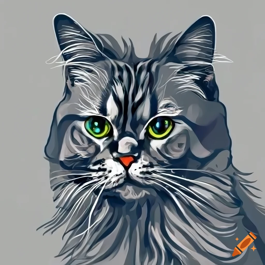 Pixel British Blue Cat Face Isolated Vector Photo-realistic Illustration  Royalty Free SVG, Cliparts, Vectors, and Stock Illustration. Image  111667878.
