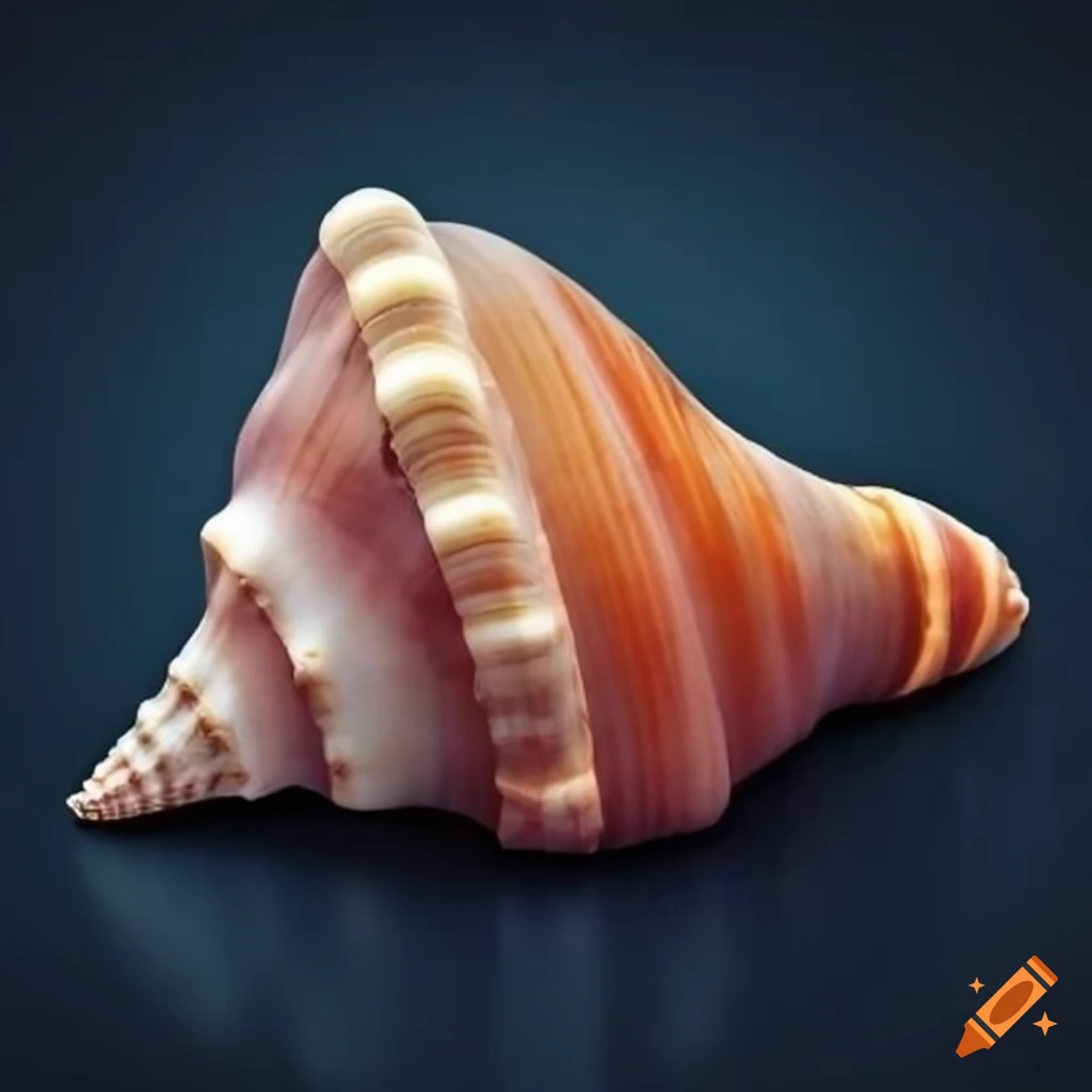 close-up of a conch shell