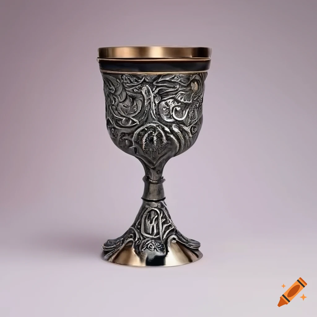 silver ancient goblet