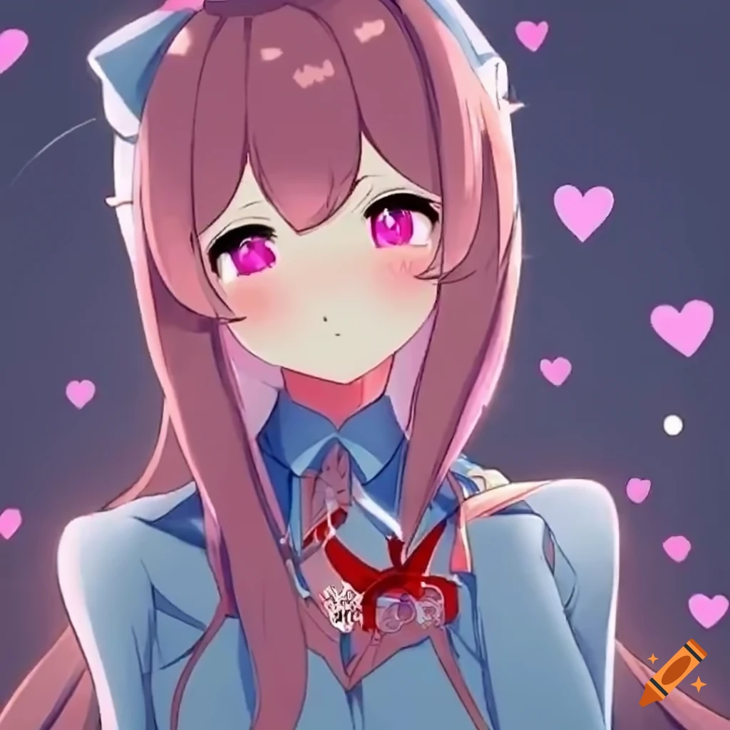 anime girl with milk chocolate hair and magenta eyes