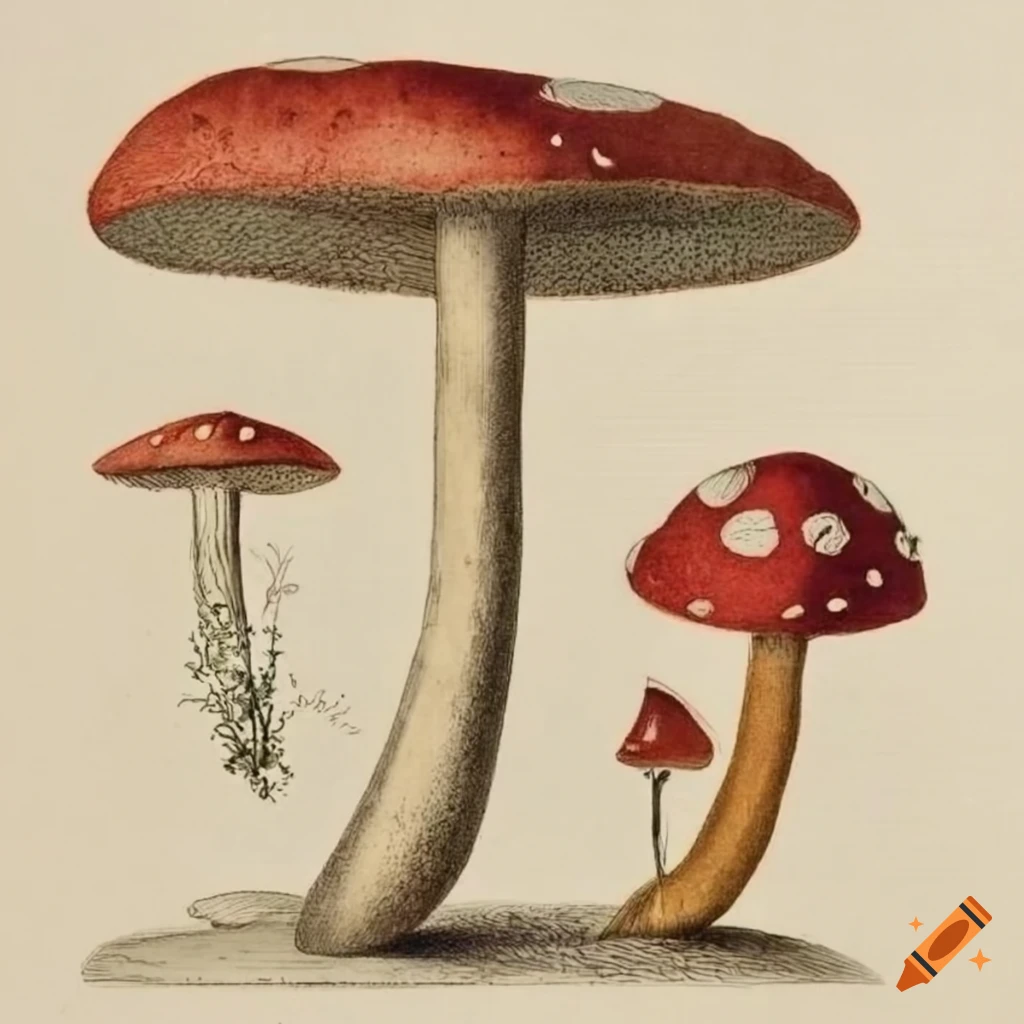 18th century illustration of mushrooms