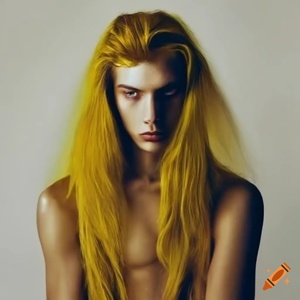 golden deity with long hair