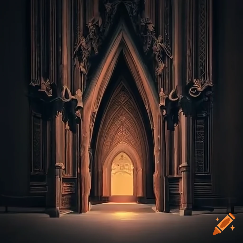 detailed architectural stave carving
