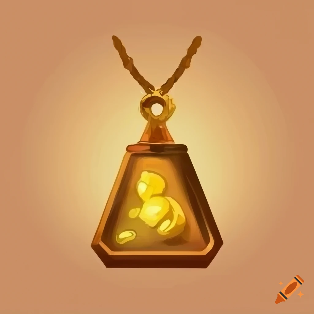 game icon of a golden watercolor amulet