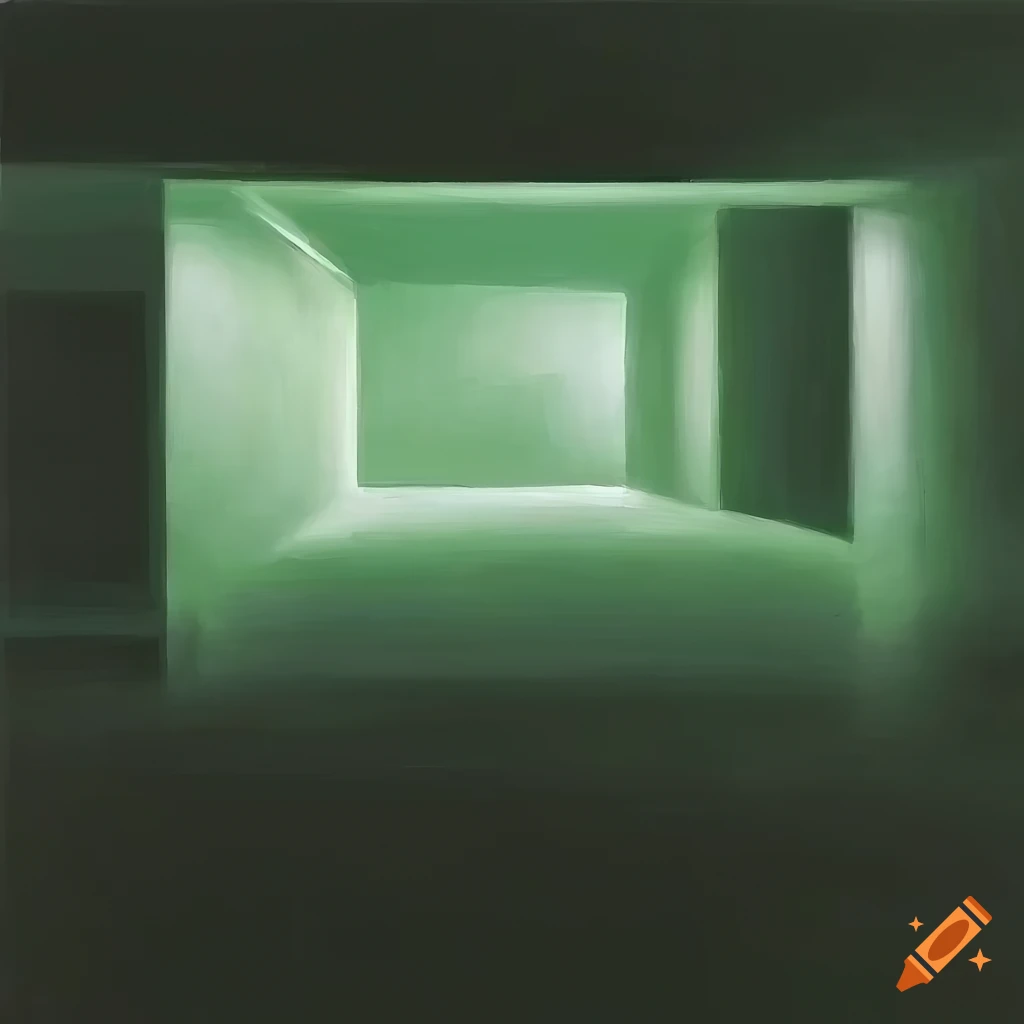 painting of a liminal space in a mall