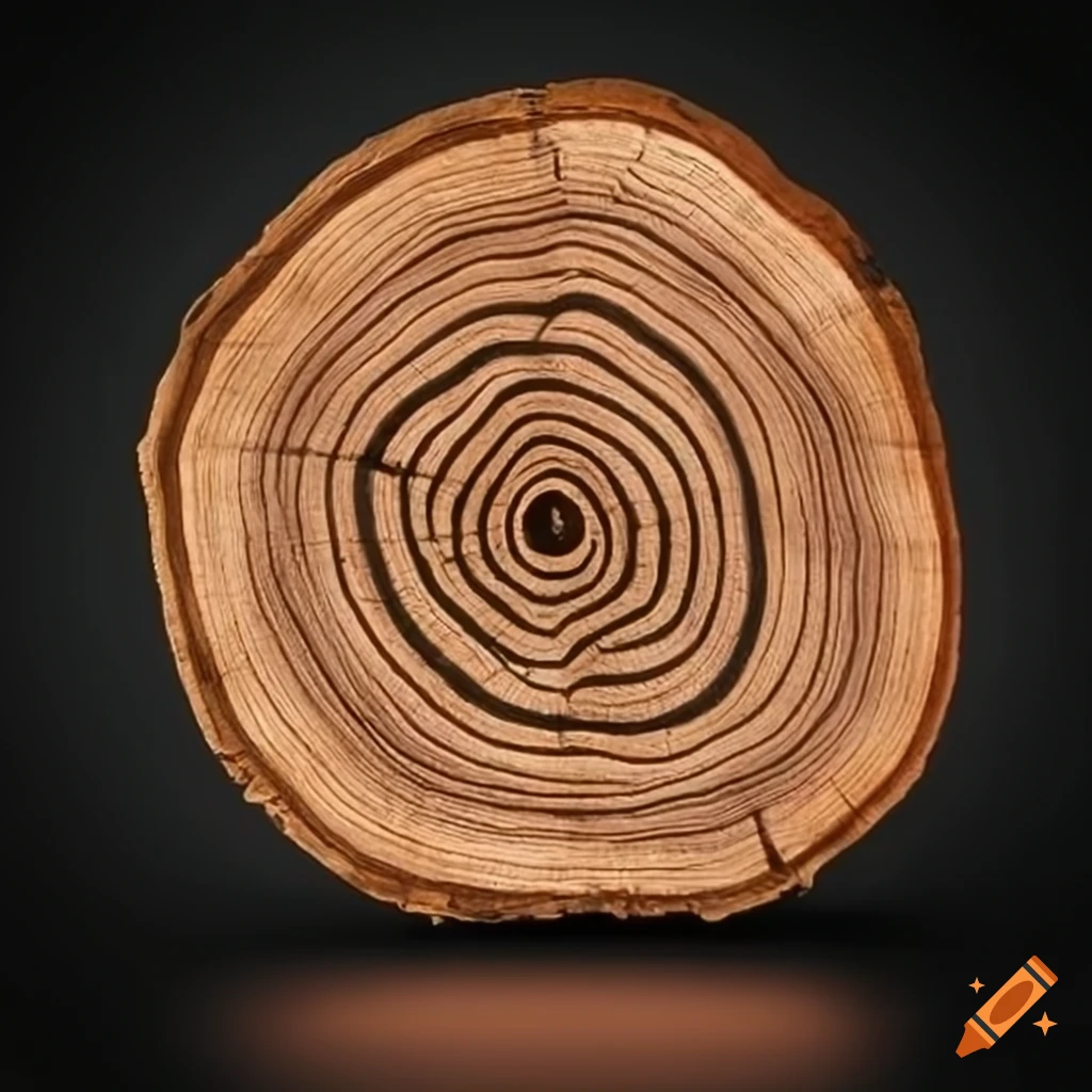 close-up of tree rings