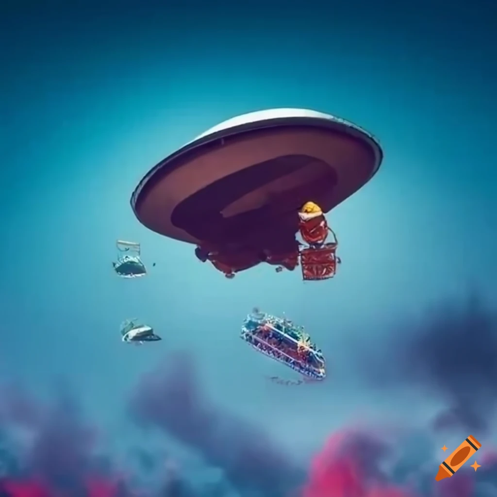 roller coaster and UFO at Clubhouse Studios amusement park