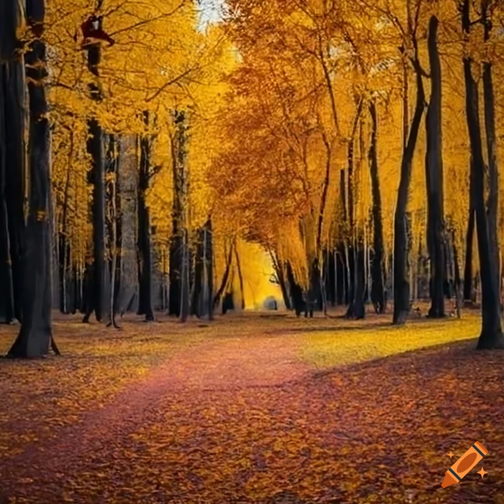 autumn day with a hot air balloon