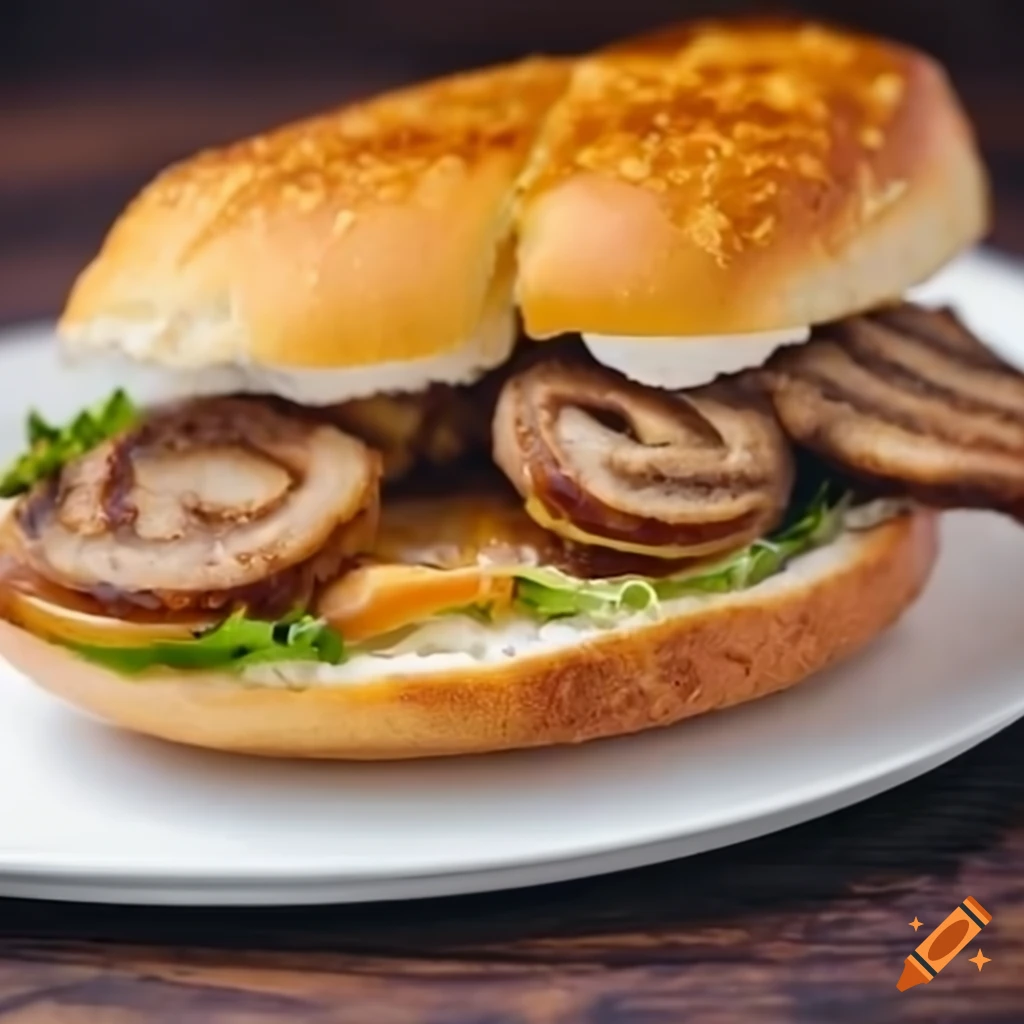closeup of a delicious eelmeat sandwich