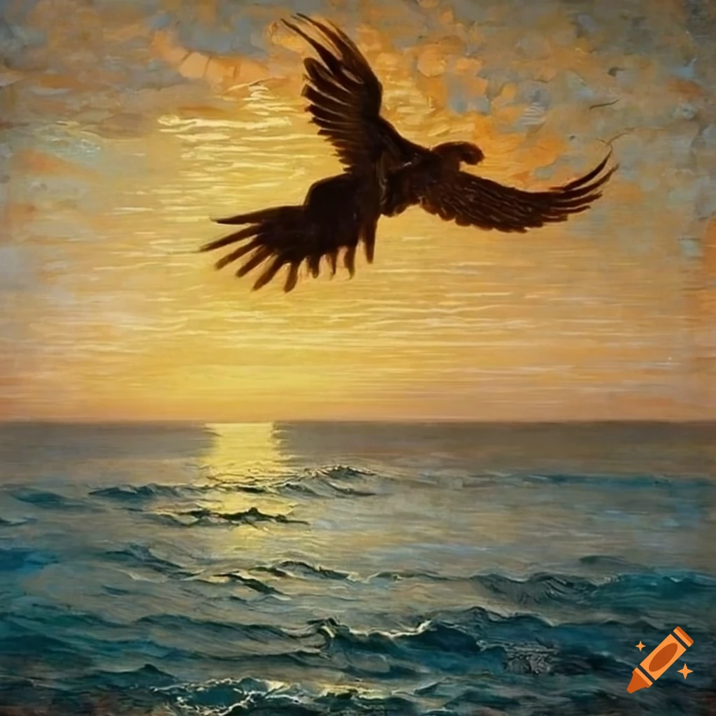 artistic-depiction-of-a-man-being-carried-by-an-eagle-at-sunset-on-craiyon