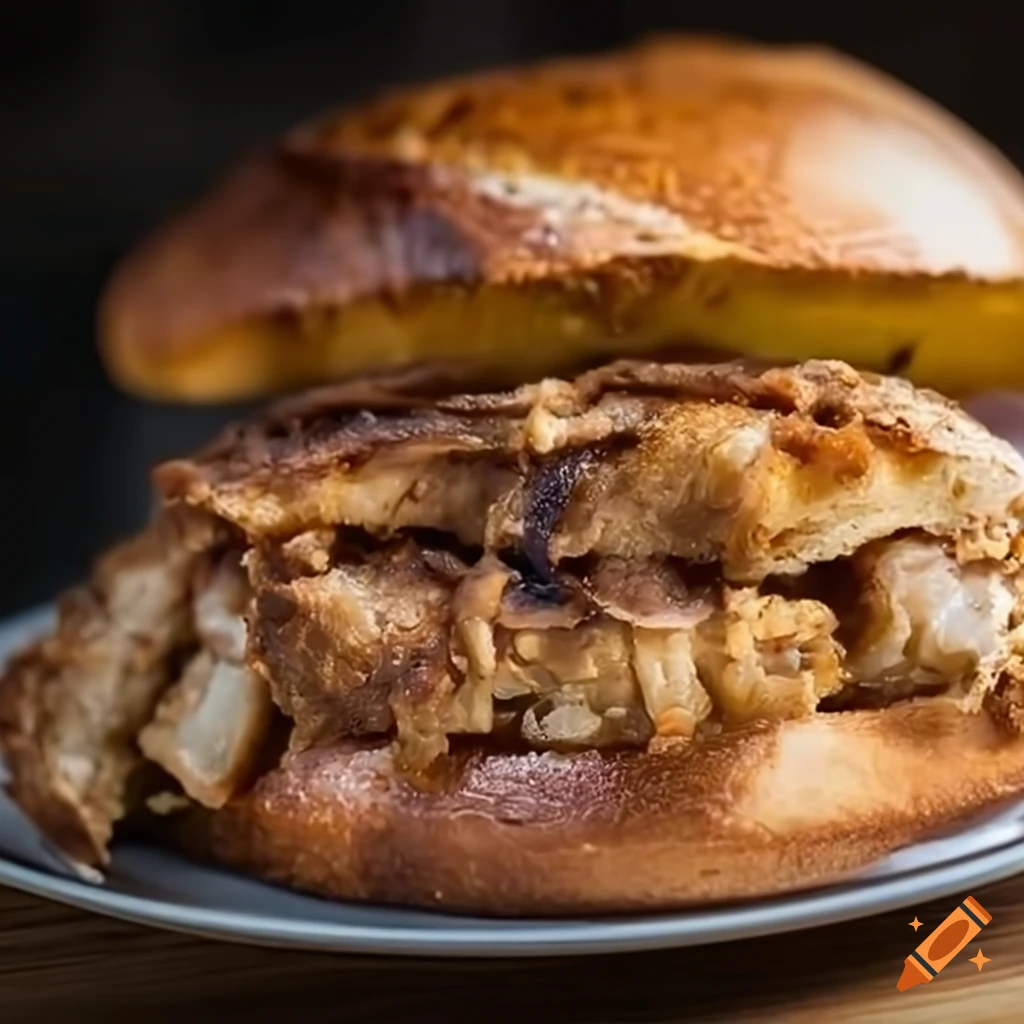 closeup of a delicious eelmeat sandwich
