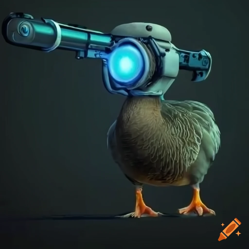 image of a goose with a portal gun