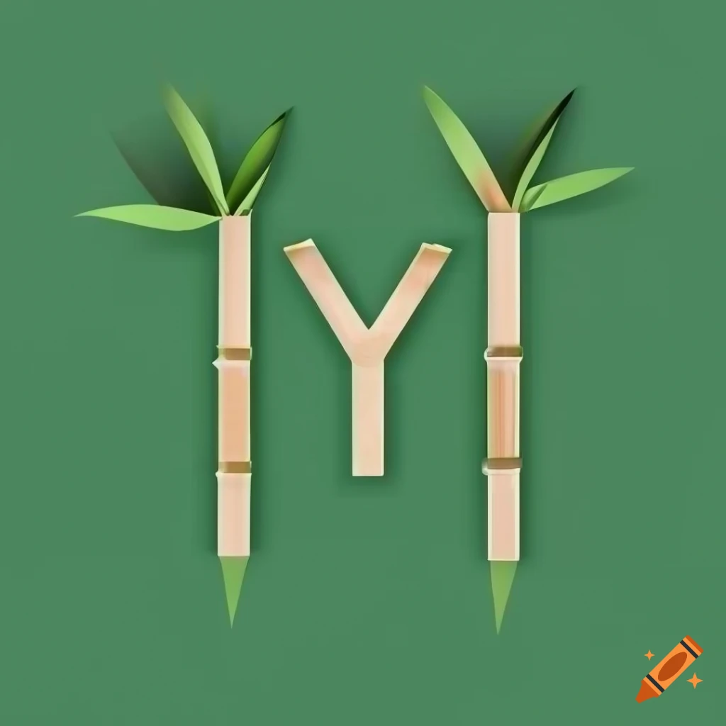 elegant bamboo-themed letter M logo