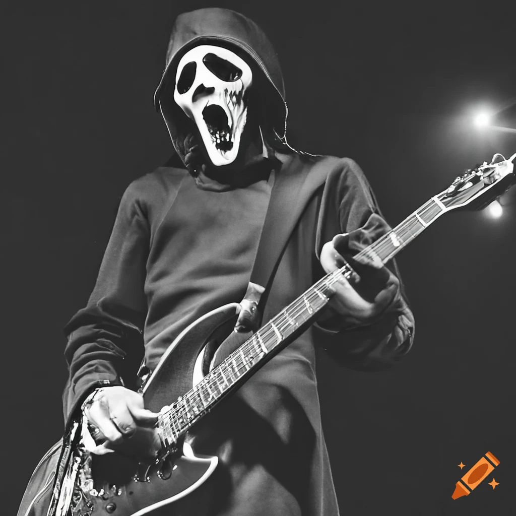 ghostface playing guitar at a concert