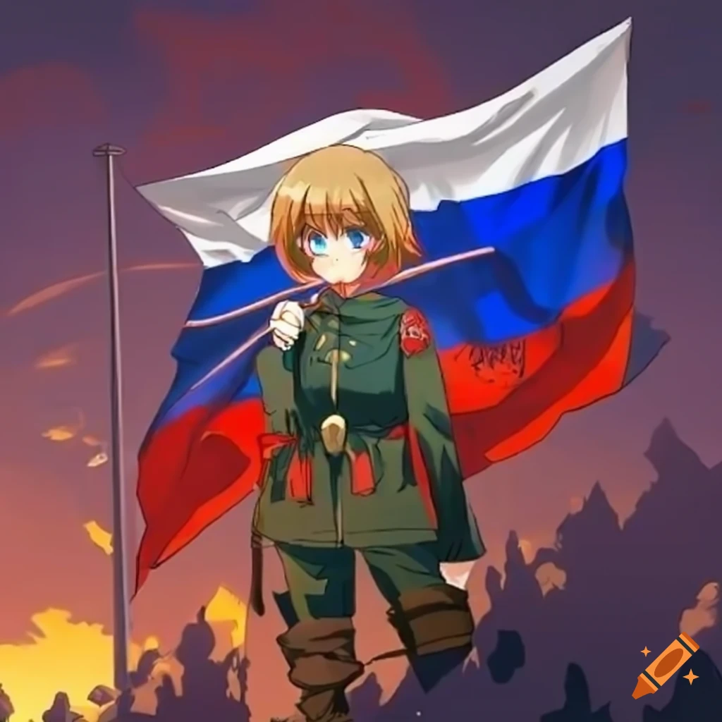 russia flag perspective anim