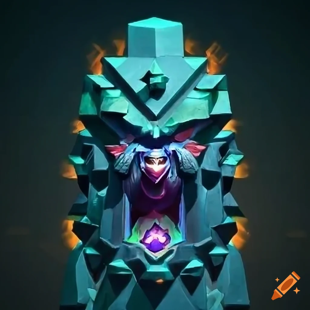 Detailed architectural carving of a dungeon boss in a zelda game on Craiyon