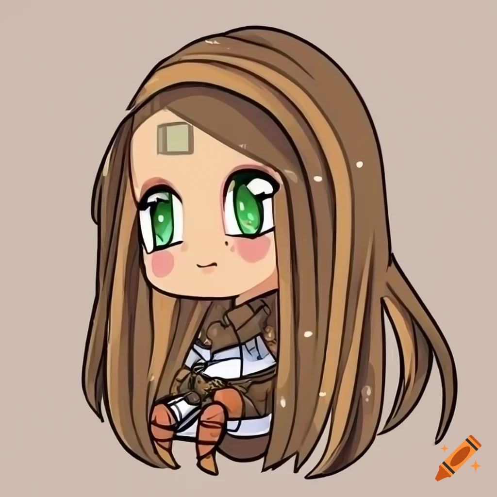 Chibi Girl With Green Eyes And Viking Helmet On Craiyon