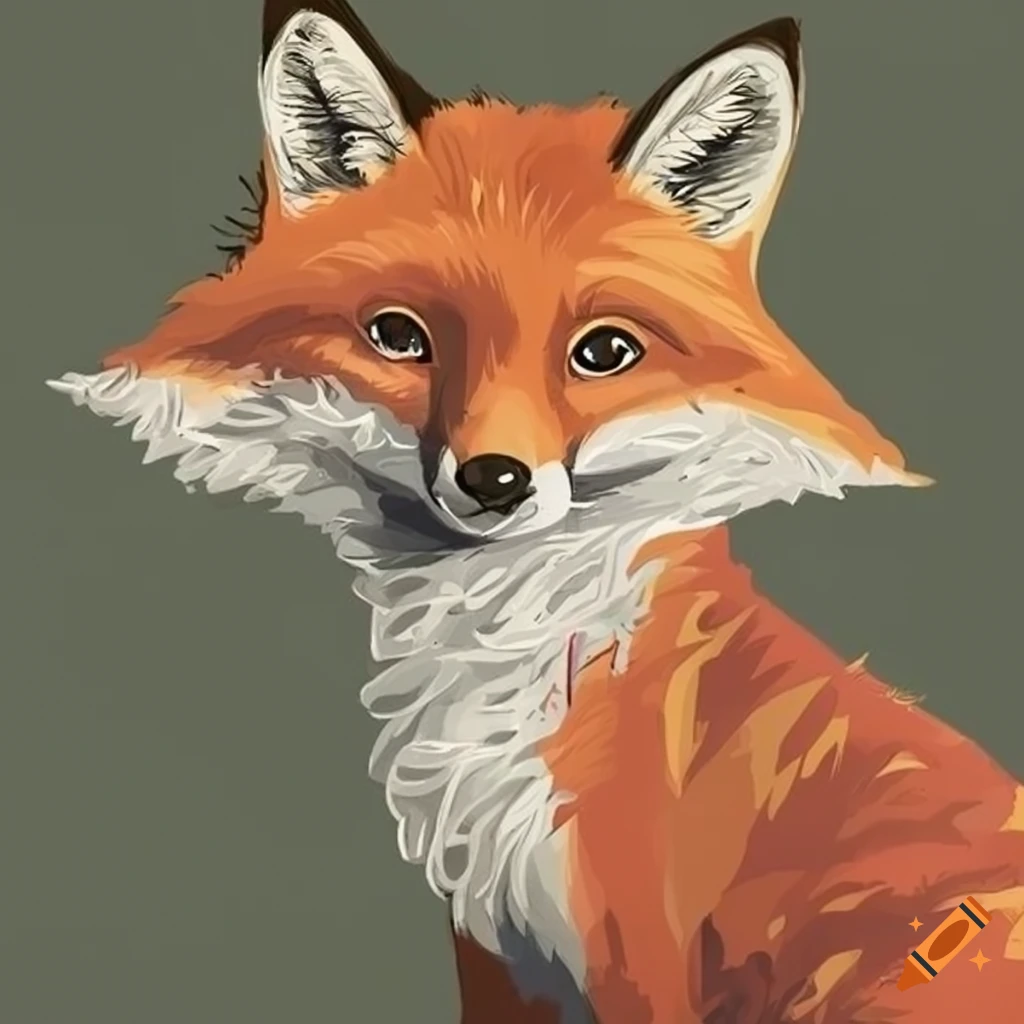 cute illustration of a fox for a children's book