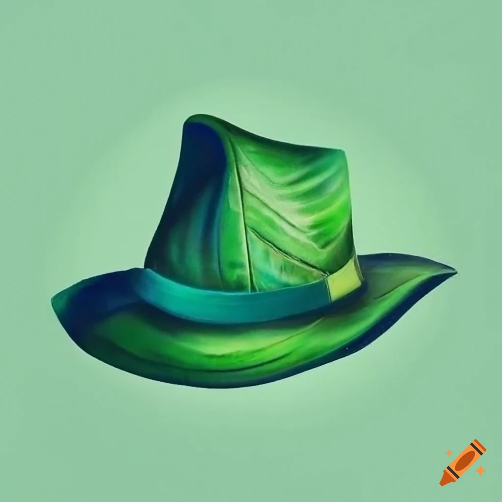 Artistic image of a green leaf hat on Craiyon