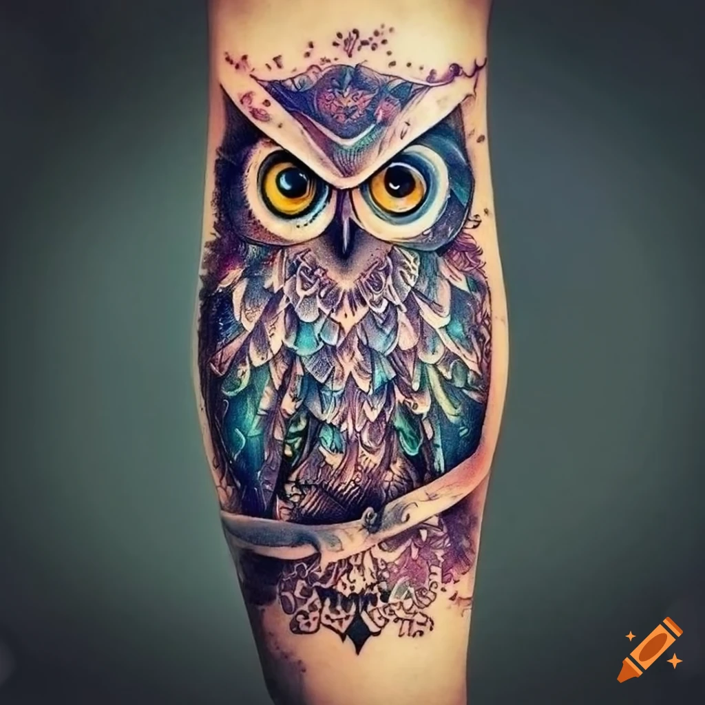Jeff Norton Tattoos : Tattoos : Animal : great 'horned'owl